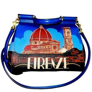 Dolce & Gabbana Miss Sicily Firenze Blue Dome Print Handbag NWOT!